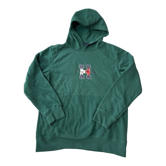 Tommy Hilfiger Other - Tommy Hilfiger Hoodie Boys XL Green Logo Pullover Youth 18 20